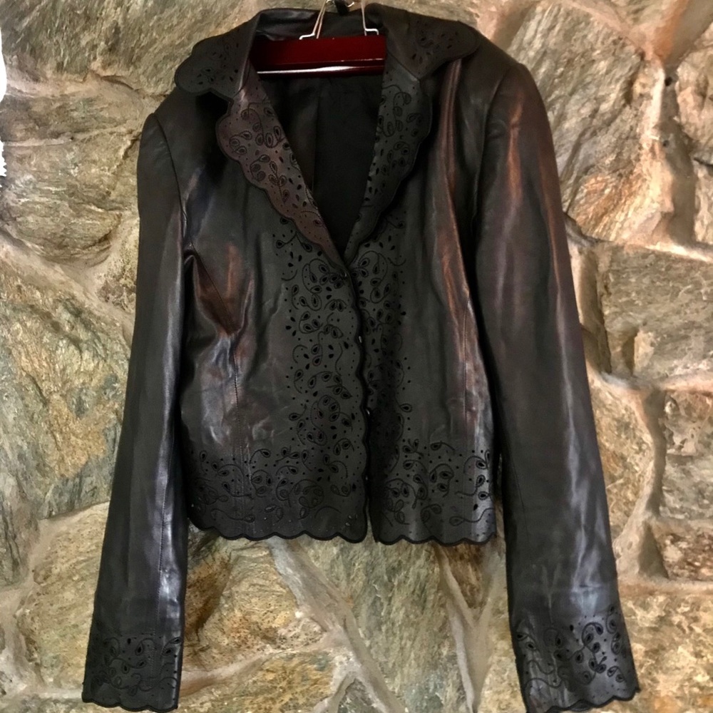 Lamb skin leather Carlisle jacket.